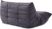 Comfort Style 2-Seater Sofa Charcoal Grey Alcantara/Alcantara image.