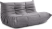 Comfort Style 2-Seater Sofa Light Grey Alcantara/Alcantara image.