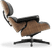 Eames Style Lounge Chair 670 Italian Leather/Black/Walnut Veneer image.