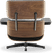 Eames Style Lounge Chair 670 Italian Leather/Black/Walnut Veneer image.