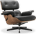 Eames Style Lounge Chair 670 Premium Leather/Black/Walnut Veneer image.