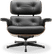 Eames Style Lounge Chair 670 Premium Leather/Black/Walnut Veneer image.