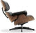 Eames Style Lounge Chair 670 Premium Leather/Black/Walnut Veneer image.