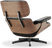 Eames Style Lounge Chair 670 Premium Leather/Black/Walnut Veneer image.