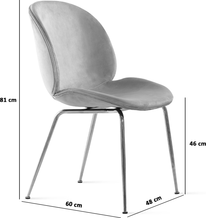 Beetle Style Dining Chair - full stoppad sammet