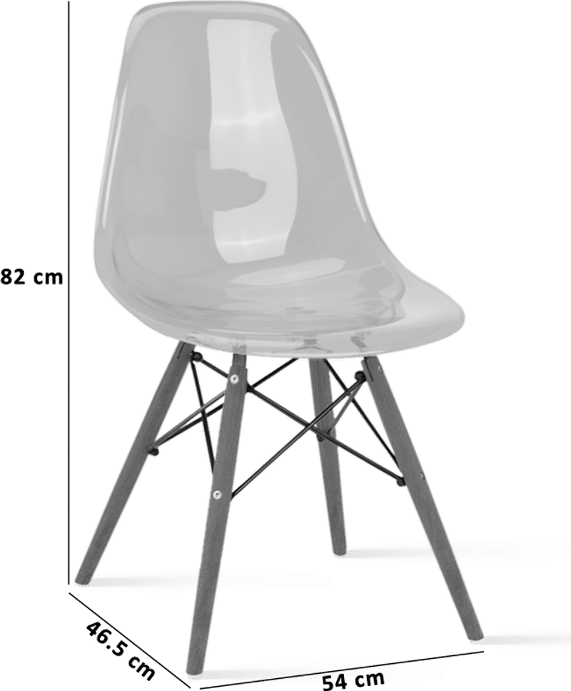 Gjennomsiktig stol i DSW-stil