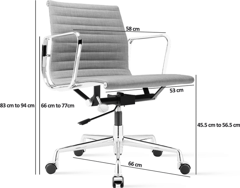 Chaise de bureau de style Eames EA117 en tissu