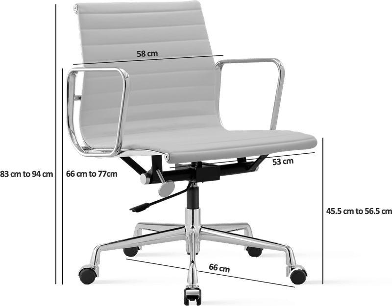 Chaise de bureau style Eames EA117 en cuir