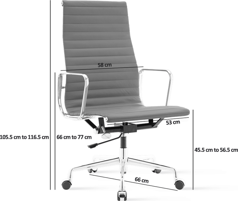 Chaise de bureau style Eames EA119 en cuir