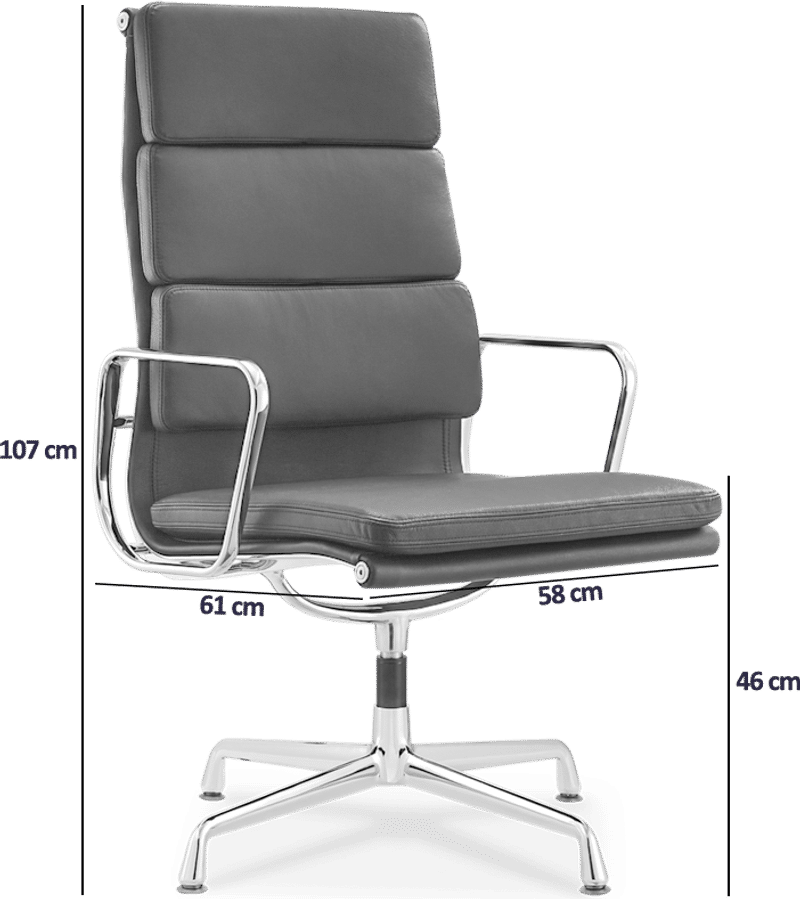 Sedia da ufficio con cuscinetto morbido in stile Eames EA215