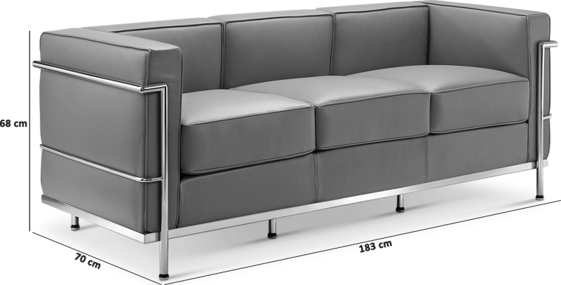 LC2 Style 3 Seater Sofa