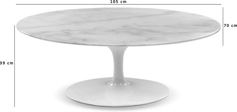 Tulip Oval Coffee Table - Marble