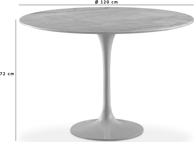 Tulip Round Dining Table - White Marble