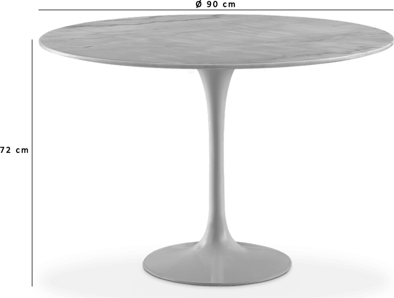 Tulip Round Dining Table - White Marble
