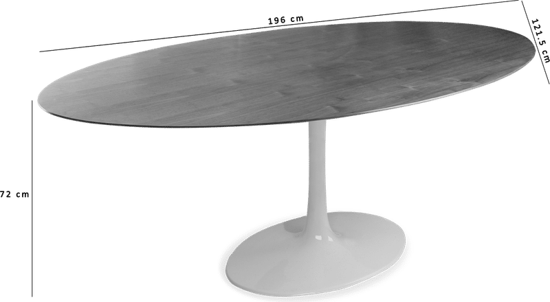 Ovalt spisebord i tulipanstil