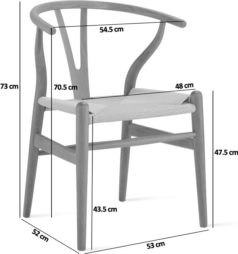 Wishbone (Y) Chair - CH24 - Black - Black Cord
