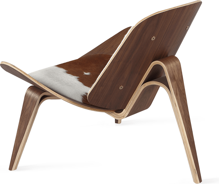 Shell Chair (CH07) Premium Leather/Brown Cowhide/Rosewood image.