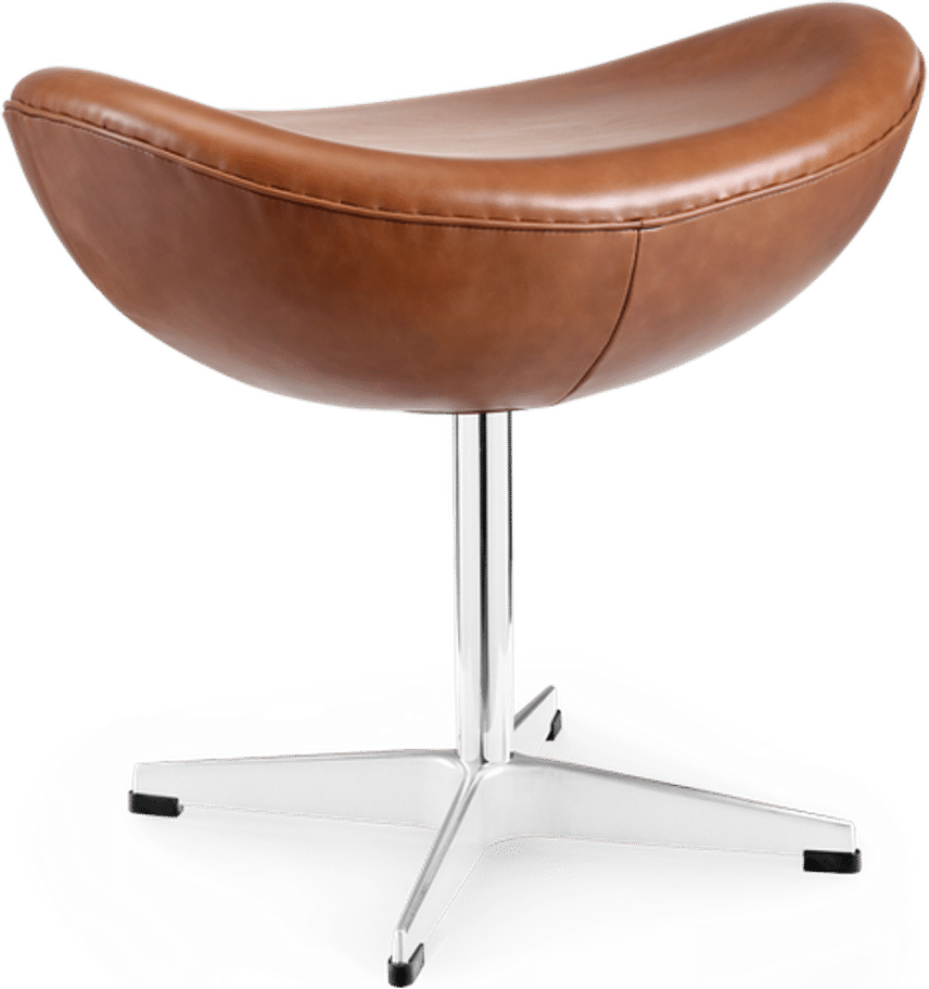 Tabouret en forme d'œuf Premium Leather/Without piping/Dark Tan image.