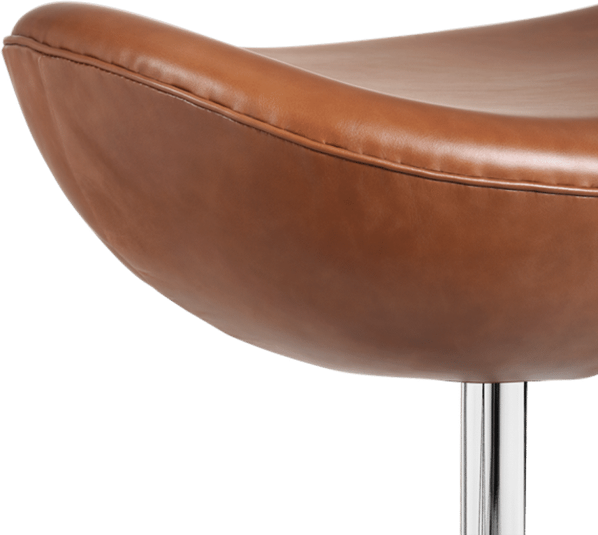 Tabouret en forme d'œuf Premium Leather/Without piping/Dark Tan image.