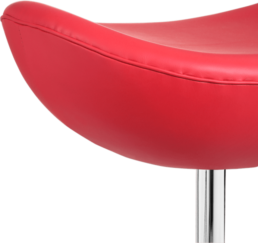 Egg Stool Premium Leather/With piping/Red image.