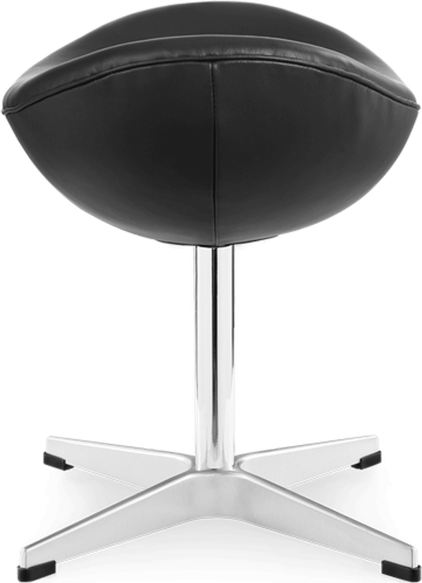 Egg Stool Italian Leather/With piping/Black image.