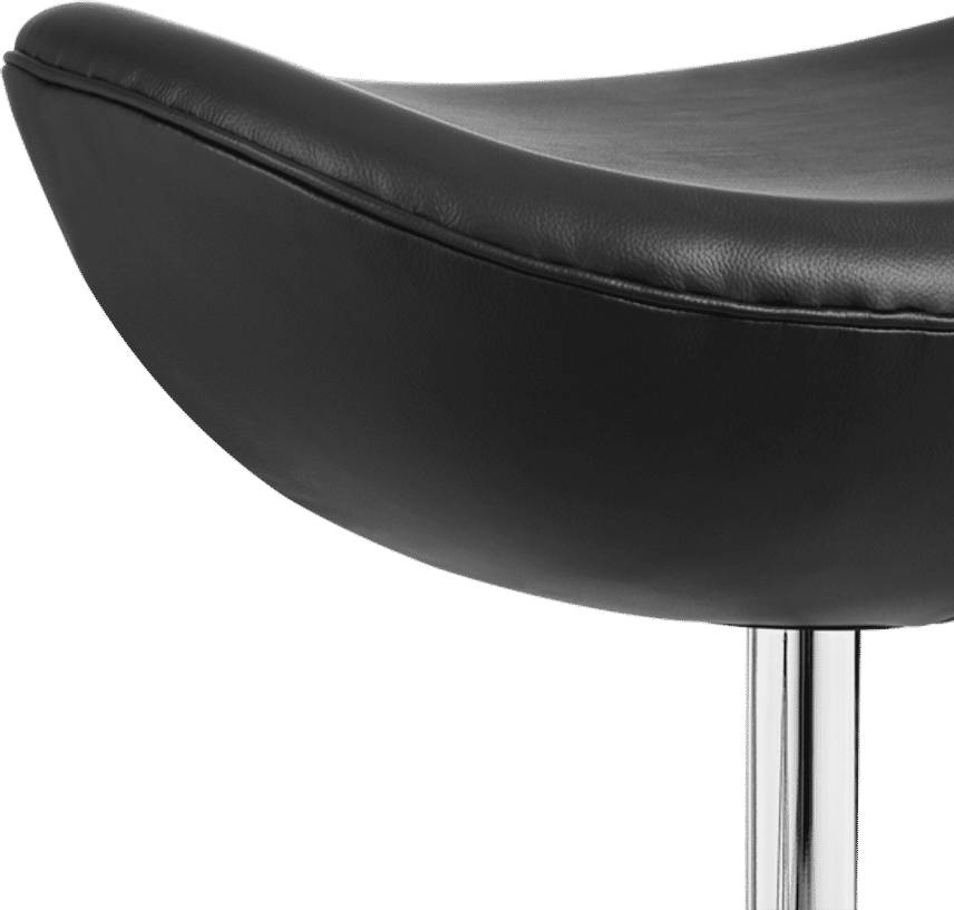 Egg Stool Italian Leather/With piping/Black image.
