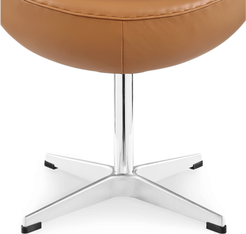 Egg Stool Italian Leather/With piping/Terracota image.