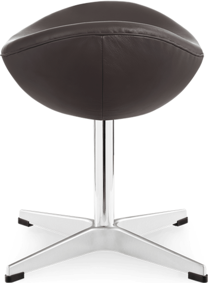 Egg Stool Italian Leather/With piping/Dark Brown image.