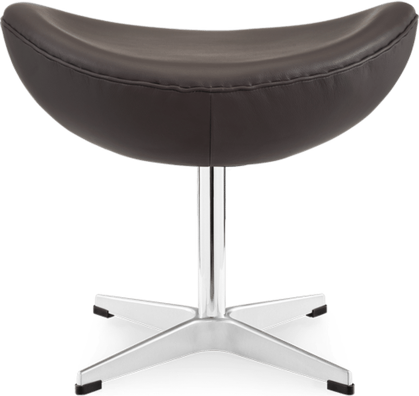 Tabouret en forme d'œuf Italian Leather/With piping/Dark Brown image.