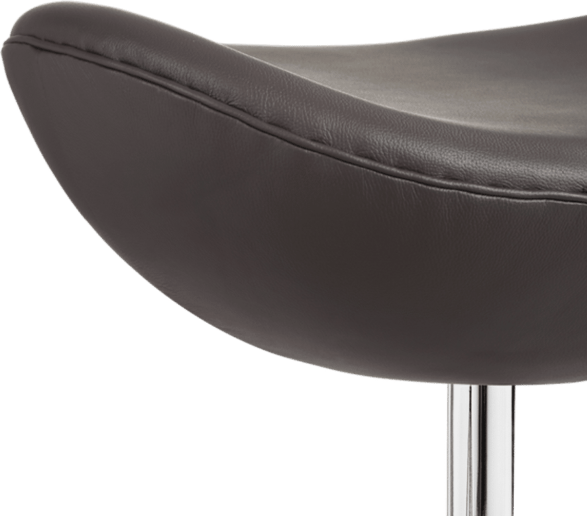 Egg Stool Italian Leather/With piping/Dark Brown image.
