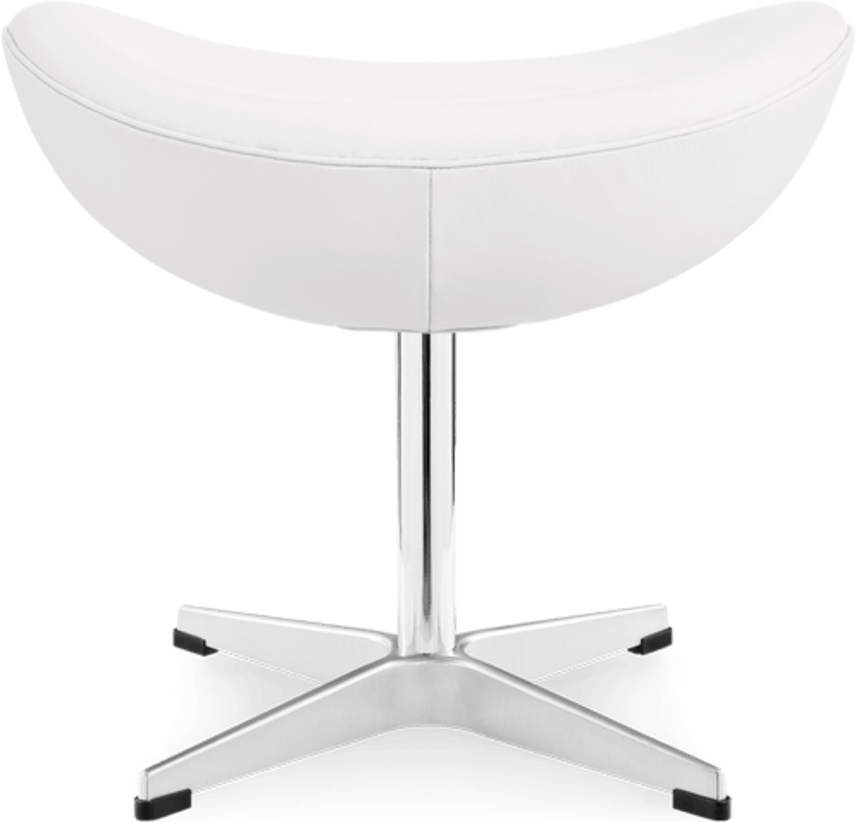 Egg Stool Italian Leather/With piping/White image.