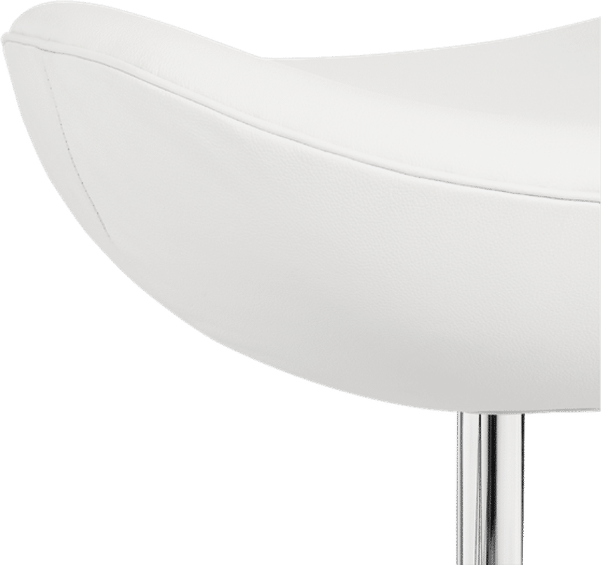 Egg Stool Italian Leather/With piping/White image.
