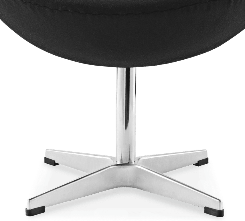 Tabouret en forme d'œuf Wool/Without piping/Black image.
