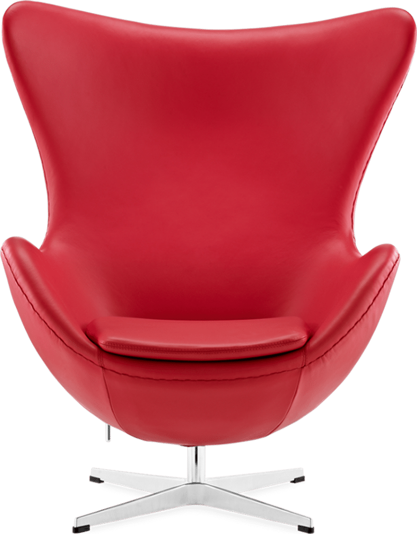 The Egg Chair Premium Leather/Without piping/Red image.