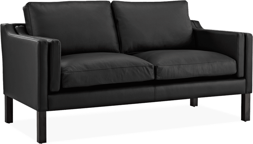 2212 Two Seater Sofa Italian Leather/Black image.