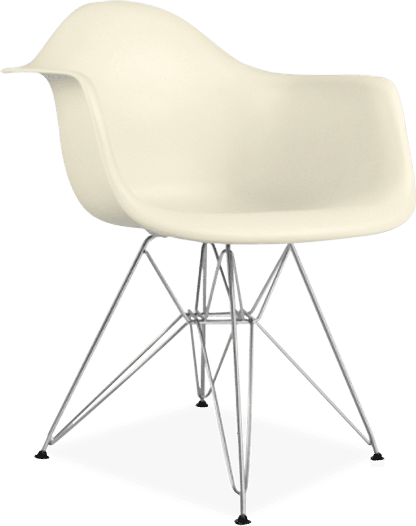 Chaise en plastique de style DAR Cream image.