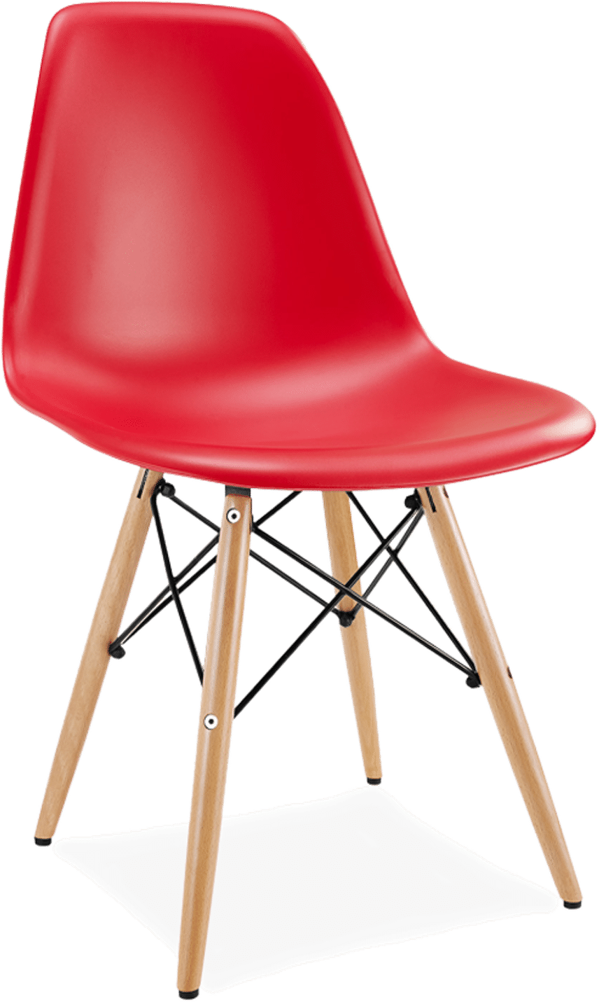 DSW Style Chair Red/Light Wood image.
