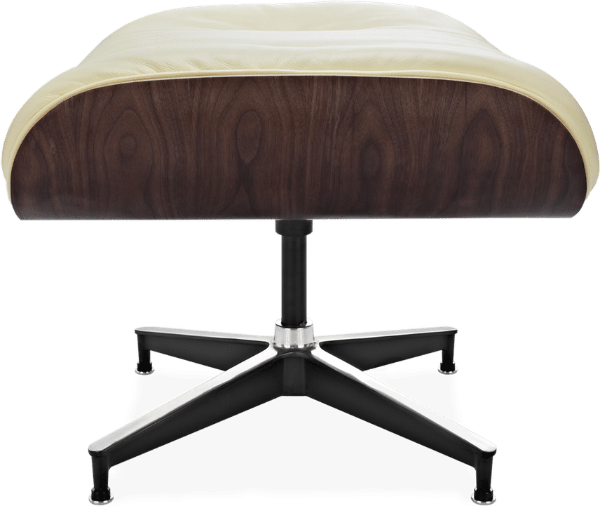 Eames Style Lounge Stool H Miller Version Premium Leather/Cream /Rosewood image.