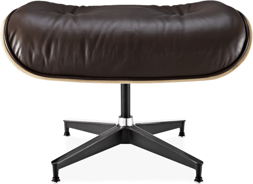 Eames Style Lounge Stool H version Miller Italian Leather/Mocha/Rosewood image.