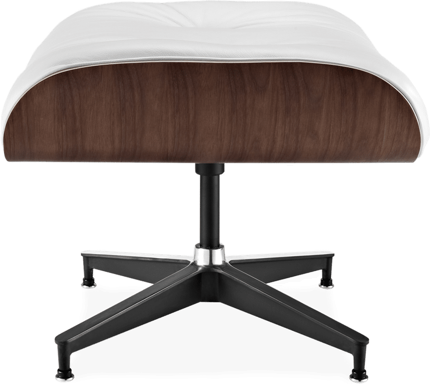 Eames Style Lounge Stool H Miller Version Premium Leather/White/Rosewood image.