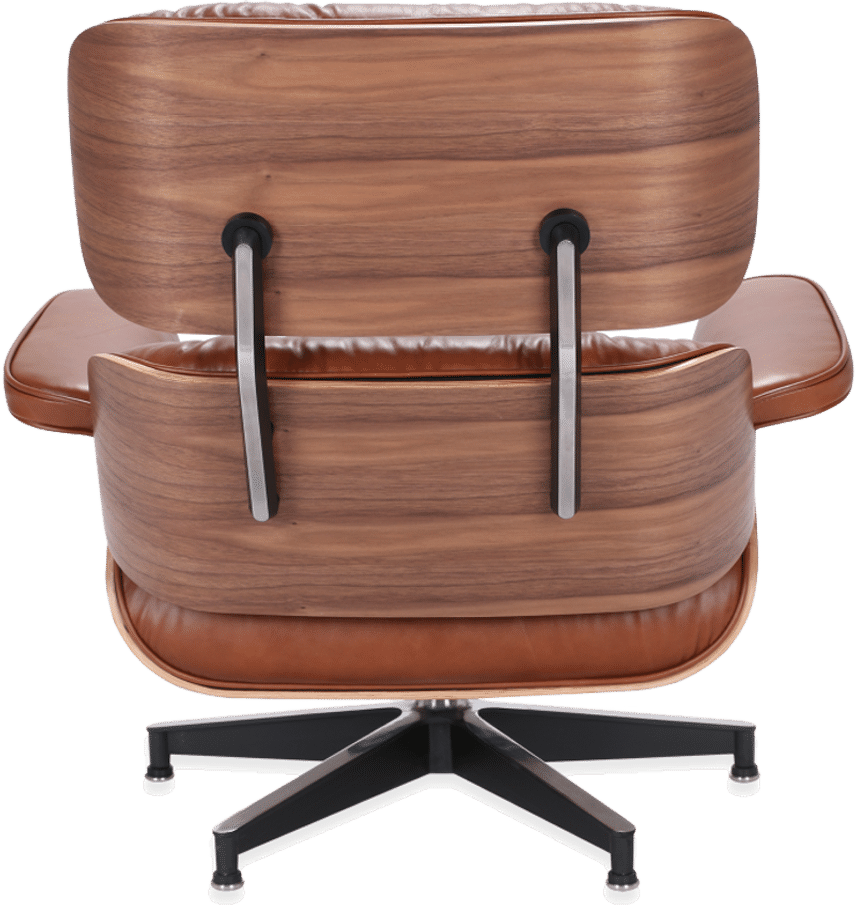 Eames Style Lounge Chair H Miller Version Premium Leather/Tan/Walnut image.