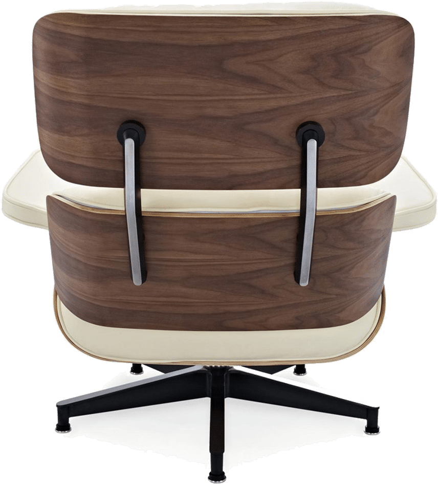 Eames Style Lounge Chair Versión H Miller Premium Leather/Cream /Rosewood image.