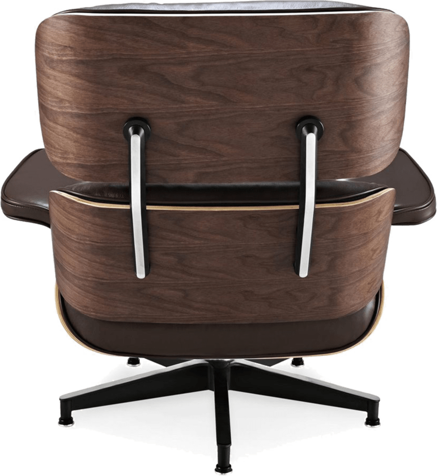 Eames Style Lounge Chair H Miller Version Italian Leather/Mocha/Walnut image.