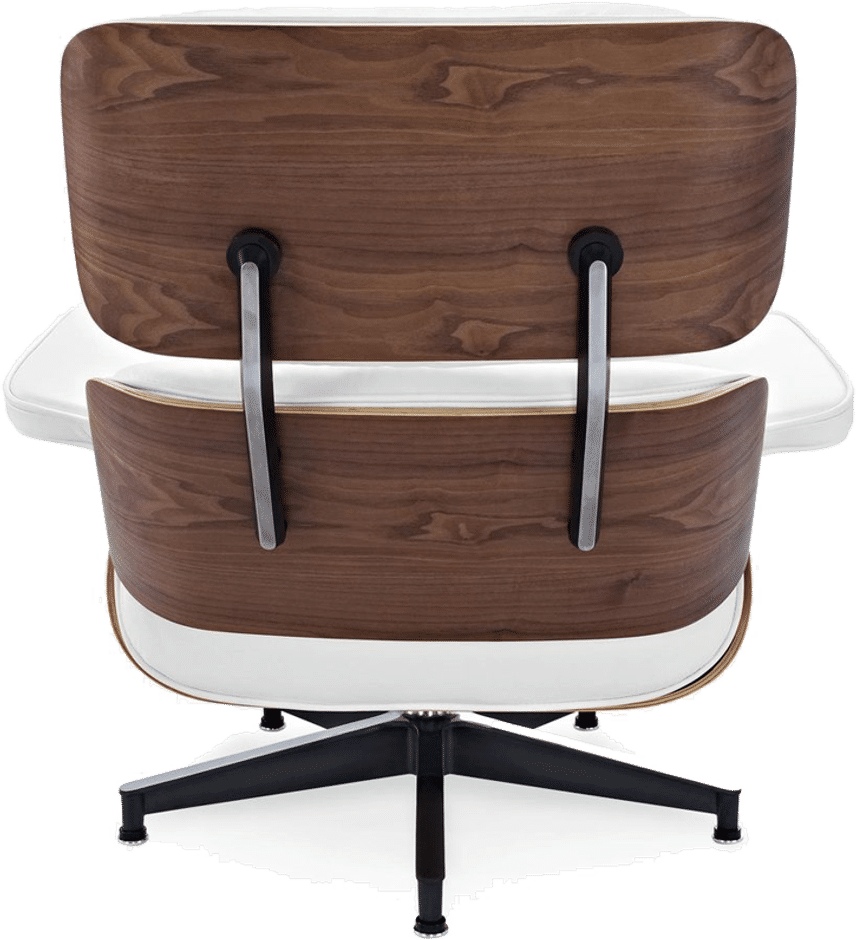 Eames Style Lounge Chair Versión H Miller Premium Leather/White/Rosewood image.