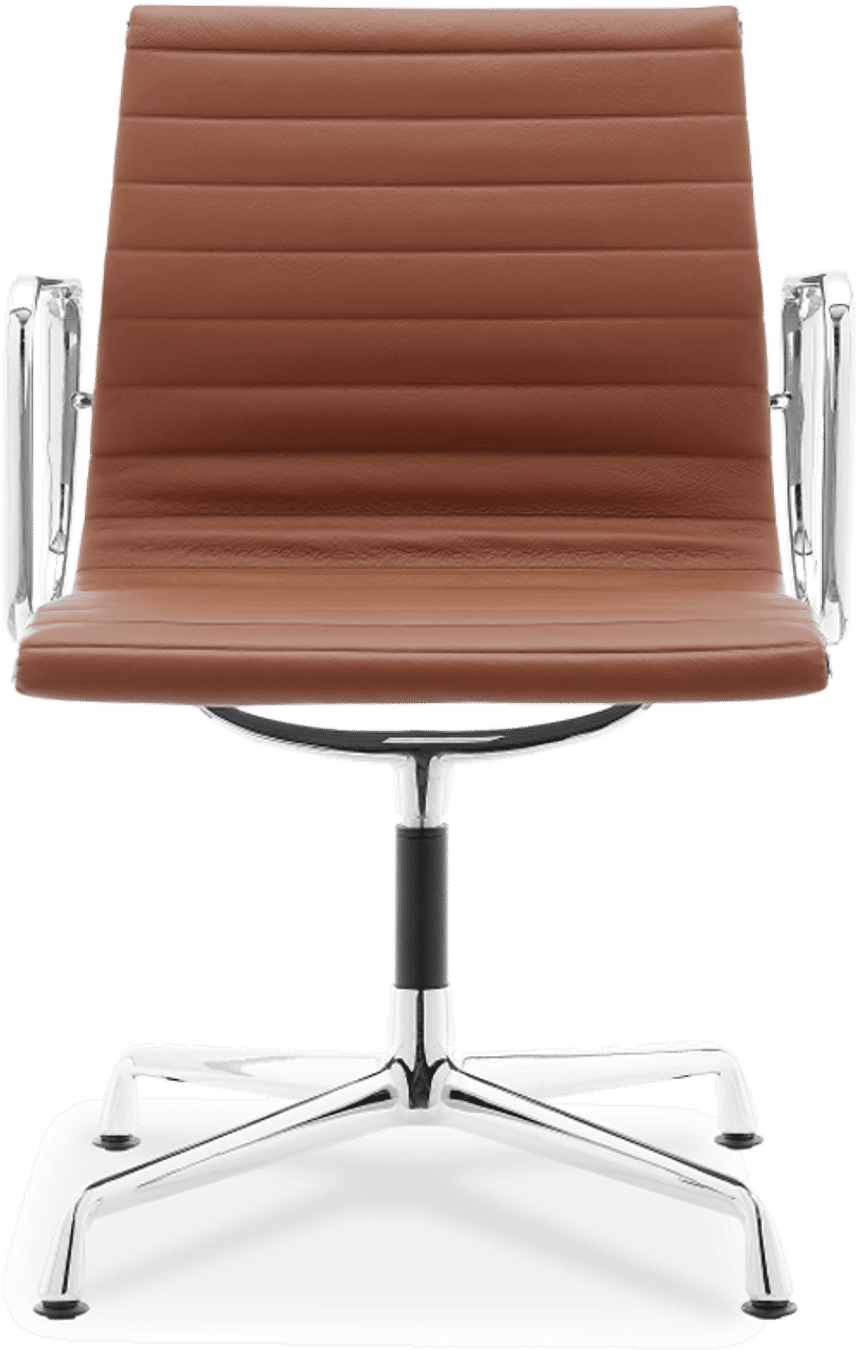 Chaise de bureau style Eames EA108 en cuir Tan image.