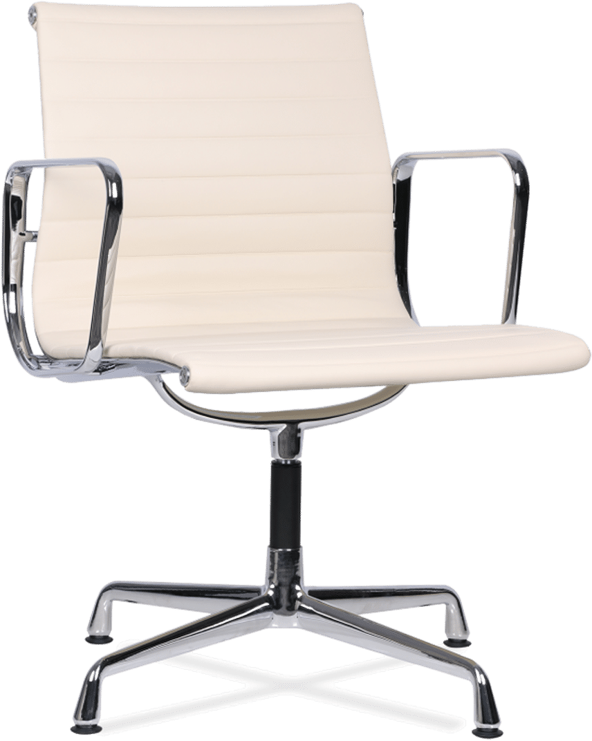 Eames Style Office Chair EA108 Leather Cream image.