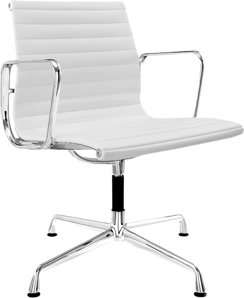 Chaise de bureau style Eames EA108 en cuir White image.