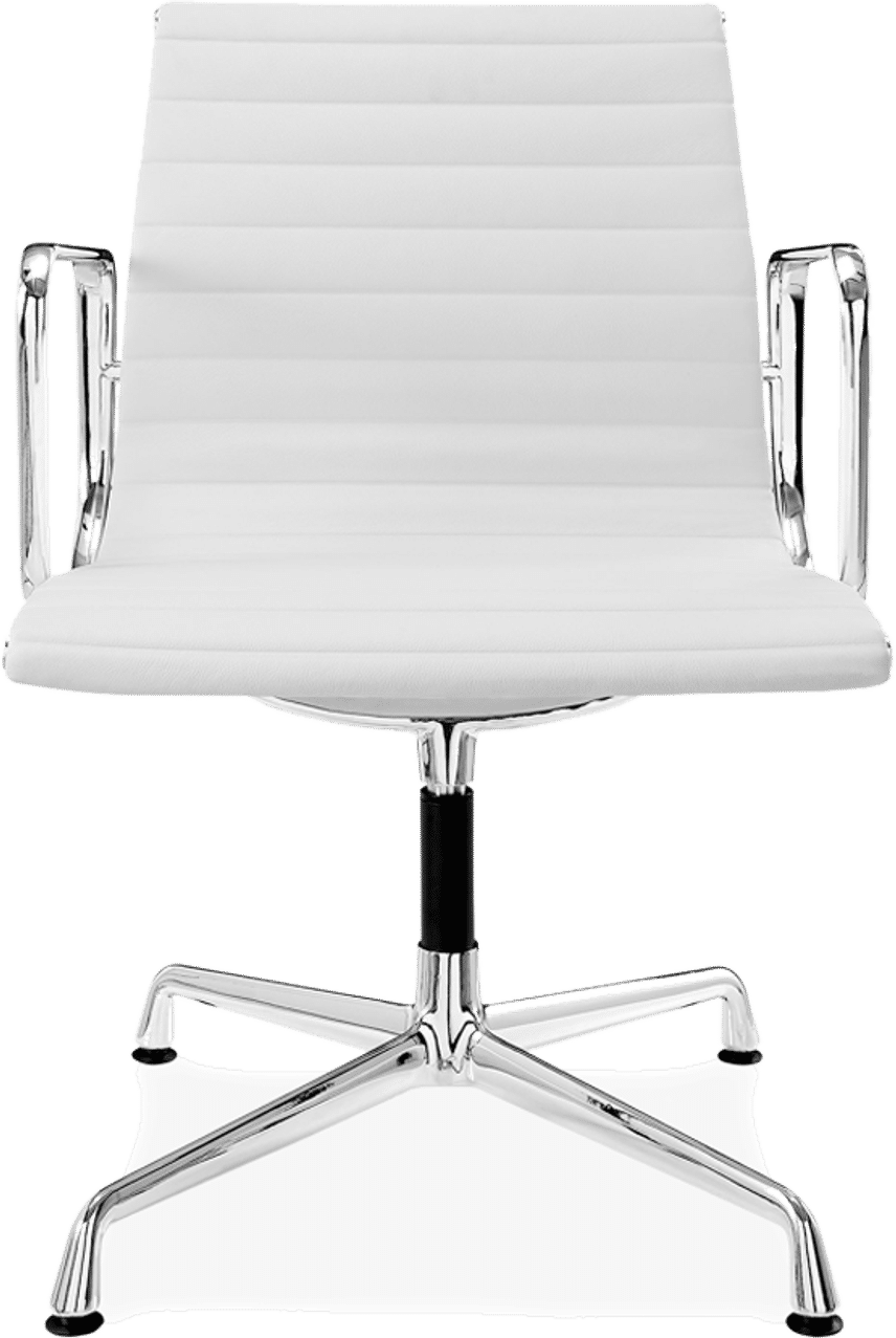 Sedia da ufficio stile Eames EA108 in pelle White image.