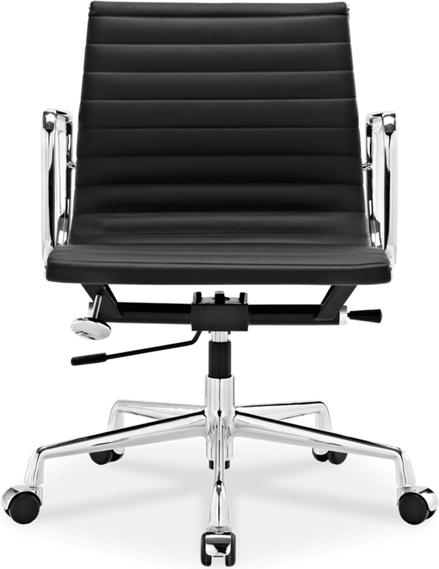 Chaise de bureau style Eames EA117 en cuir Black image.