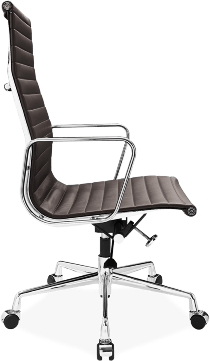 Chaise de bureau style Eames EA119 en cuir Coffee image.
